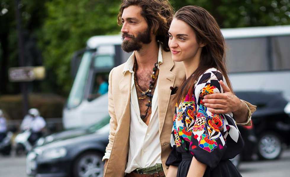 Fashion-Couple und Street-Style-Stars Magda Laguinge und Maximiliano Patane